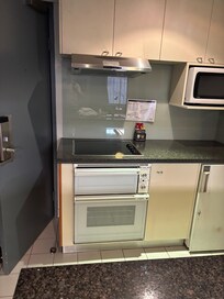 Oven in room. More like student accommodation than hotel. I have stayed in better hostels !