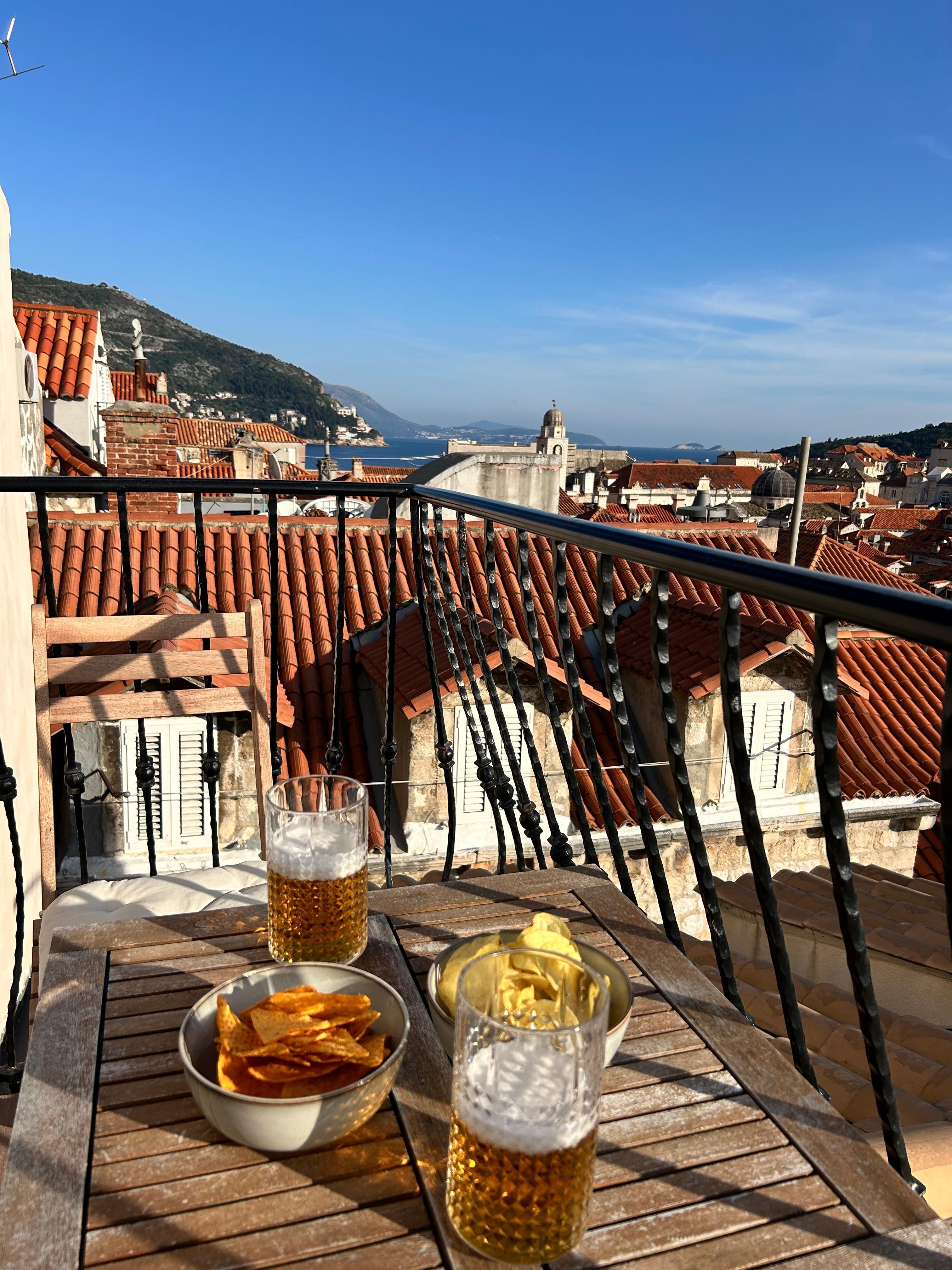 Lunchtime view the other way from balcony