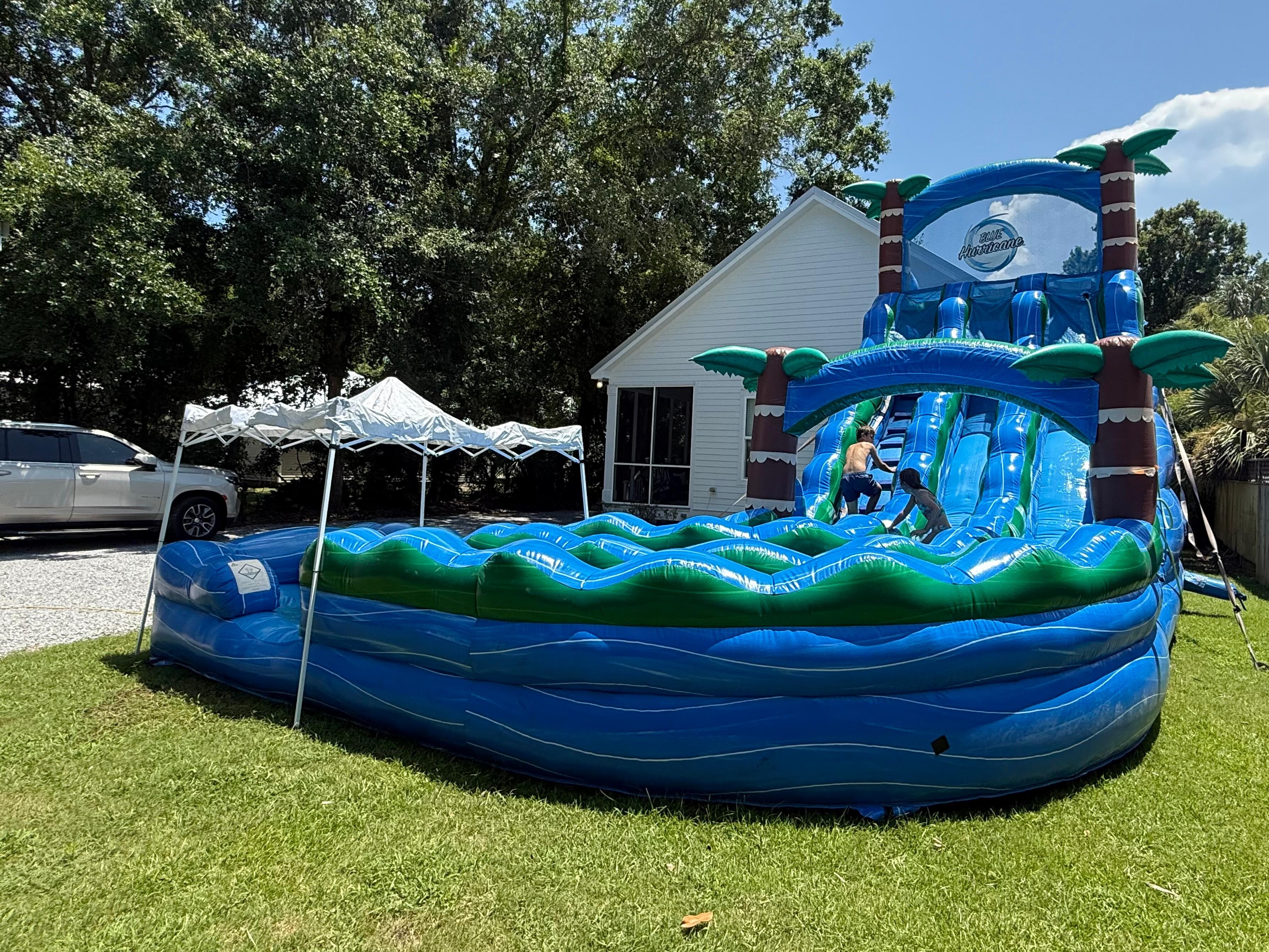 Got a Waterslide for the kids.. easily fit in the backyard..