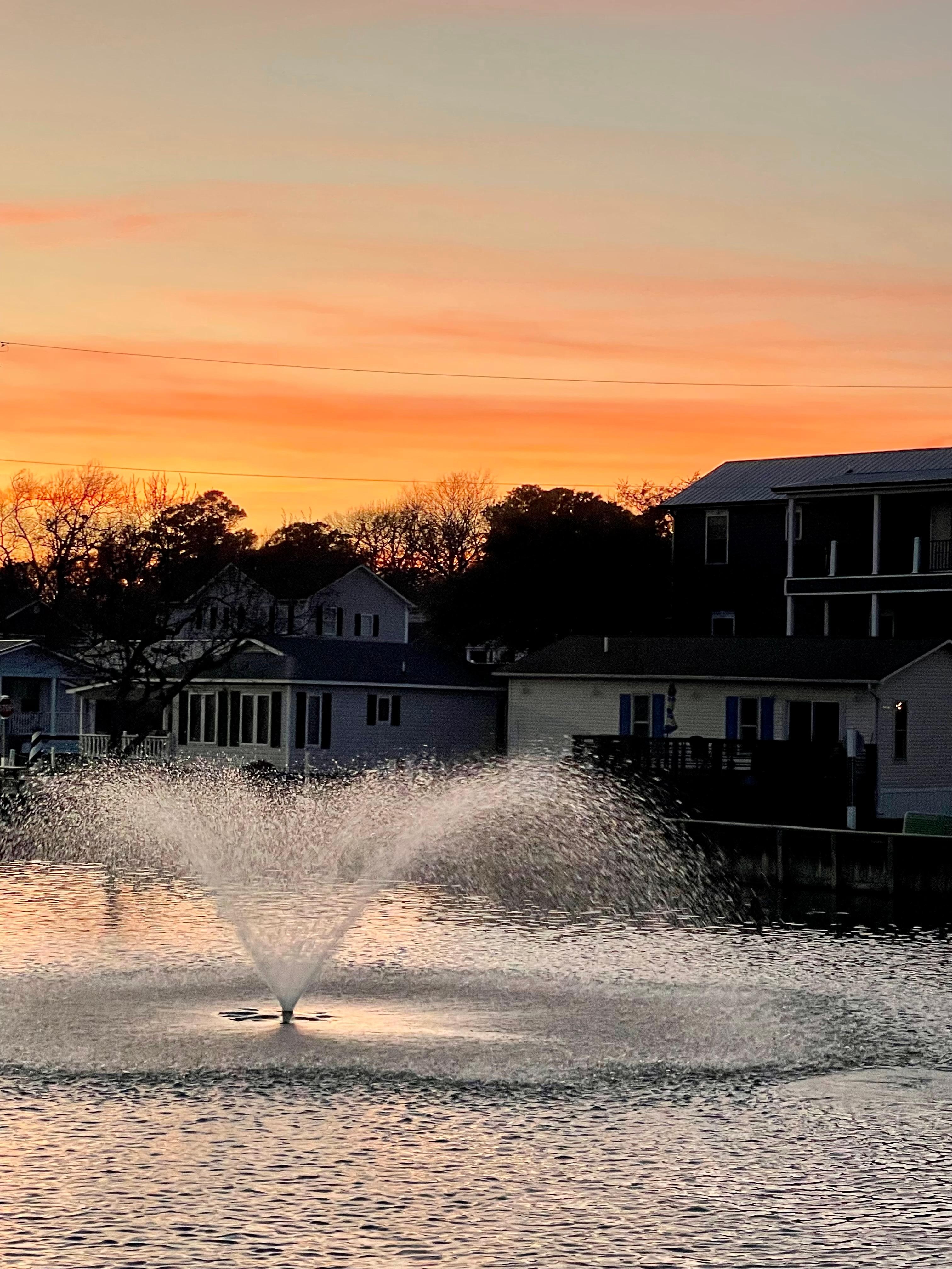Beautiful sunset can be seen nightly off the front deck . 