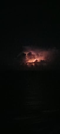 Lightning over the ocean