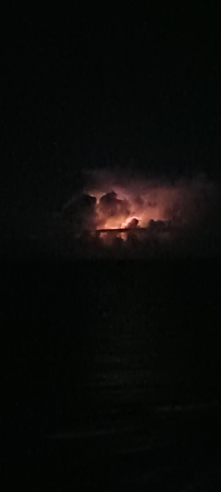 Lightning over the ocean