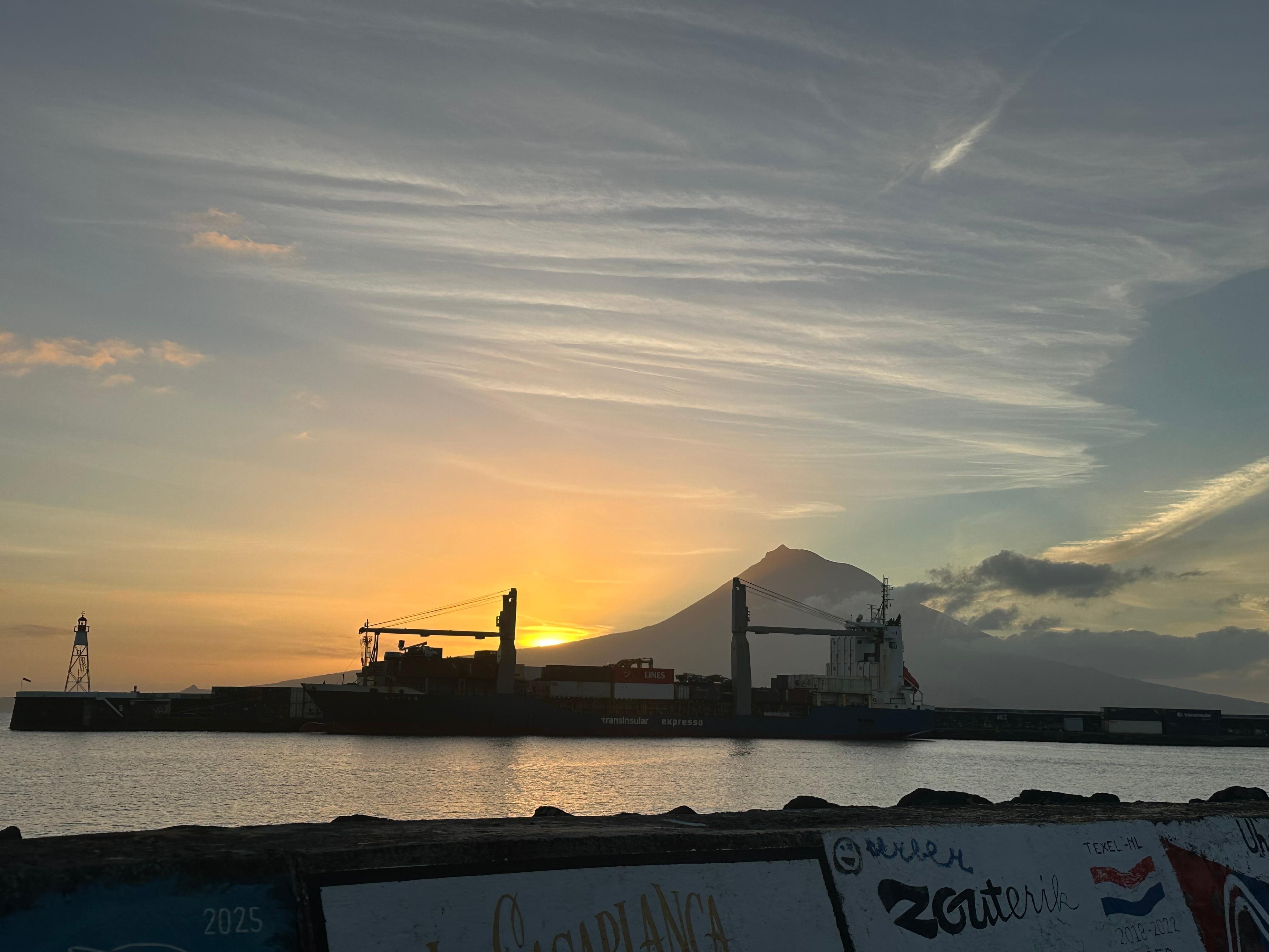 Sunrise from the harbor. 