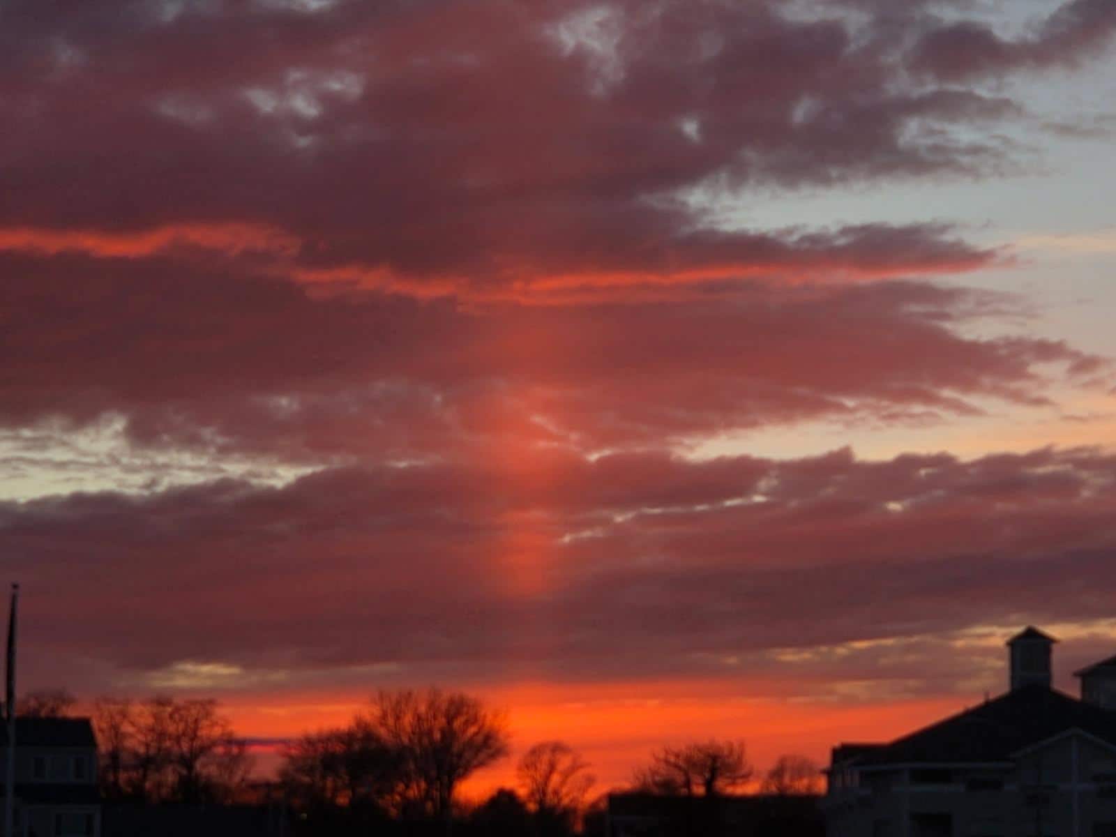 Evening sunset on a walk nearby