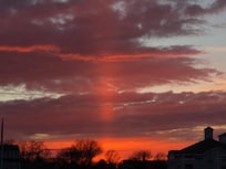 Evening sunset on a walk nearby