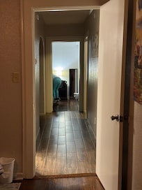 You can see the slant in the door frame