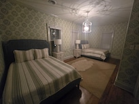Room large enought to house 2 queen beds and space in the middle where you could get a third queen!
