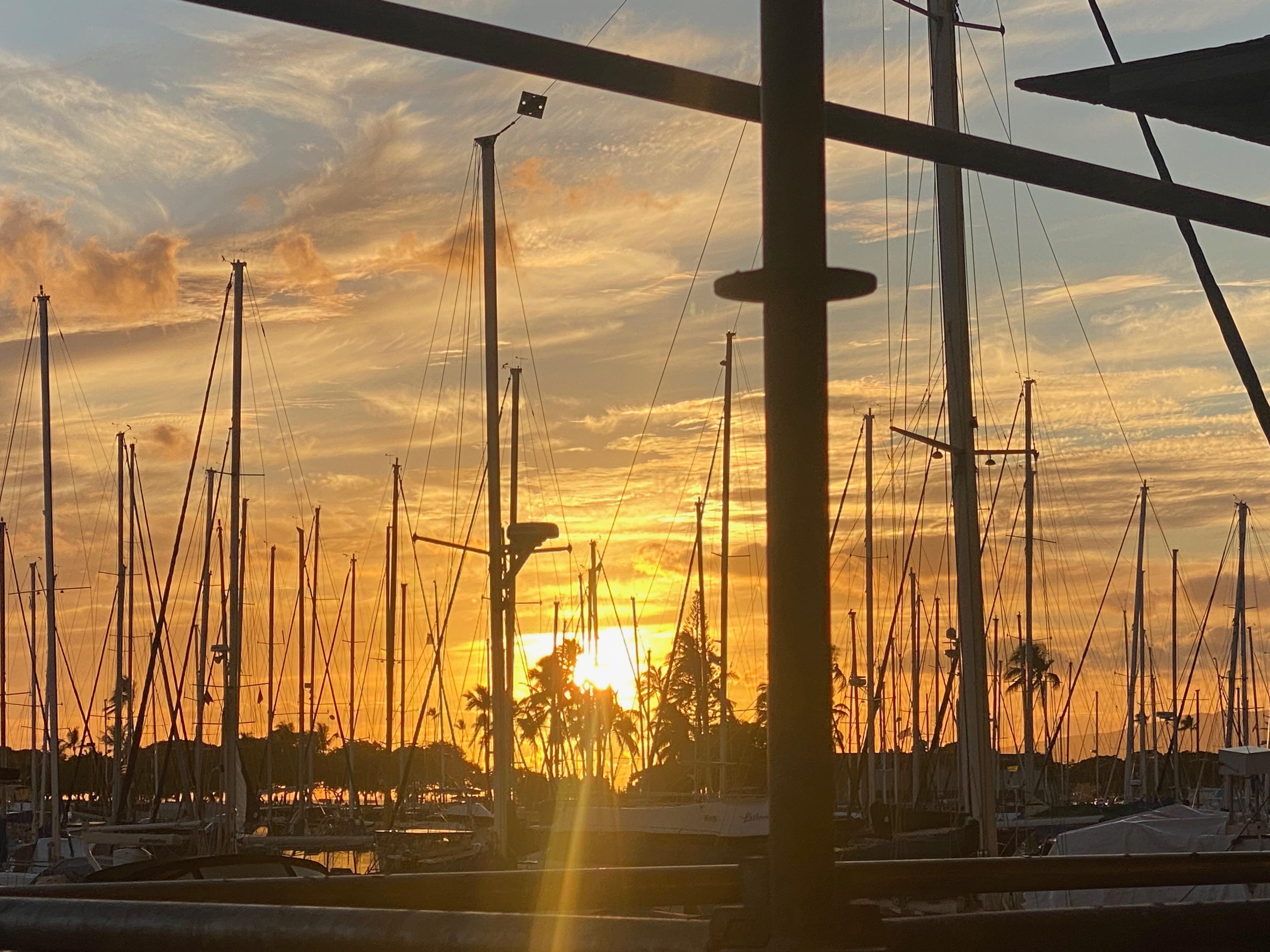 One of many gorgeous sunsets from the Chart House restaurant in the building.