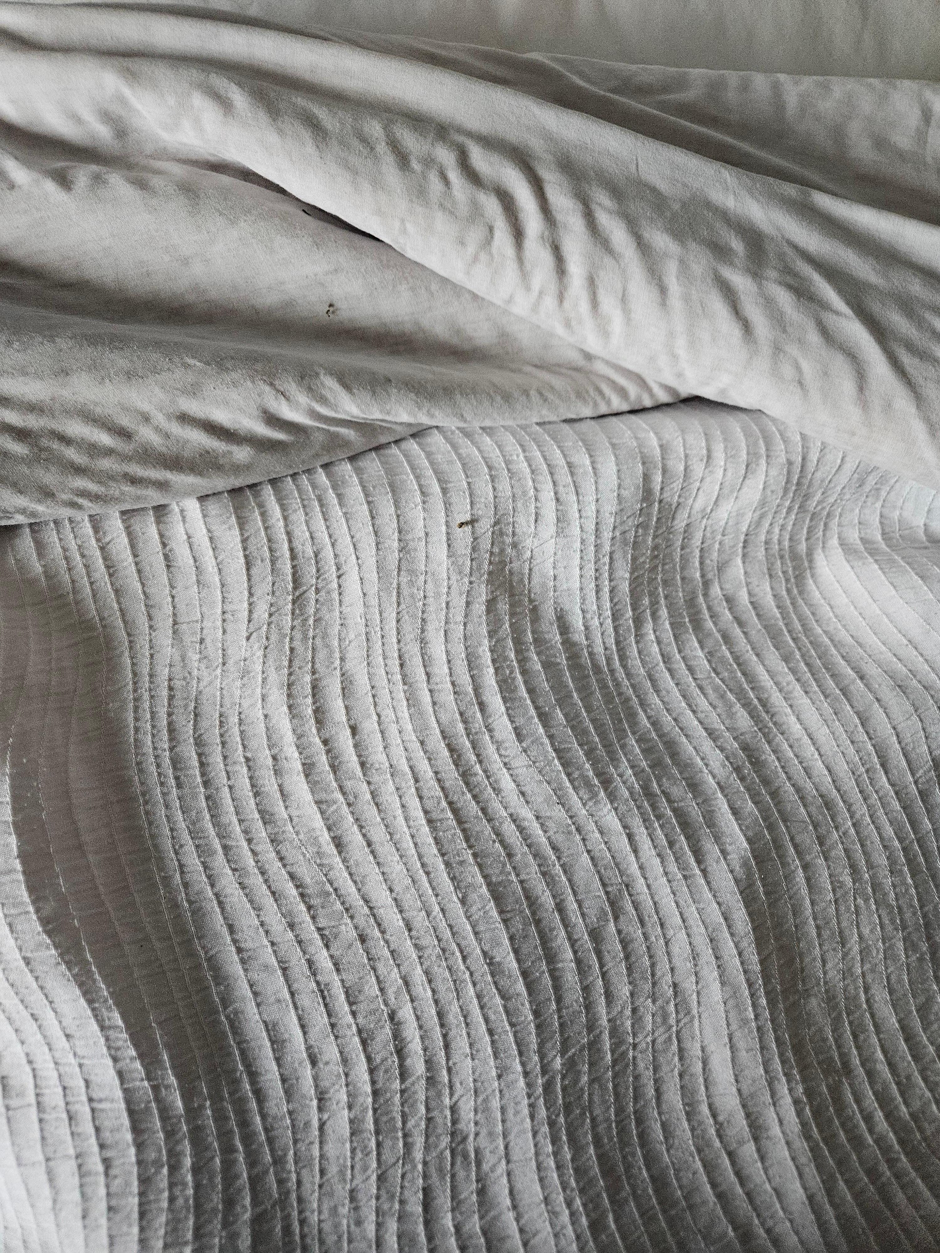 Unknown particles and hair on bedding