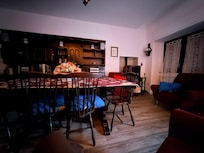 Dark living / dining room