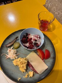 Just a delicious little sample breakfast. I went back for the fresh breads, juices, coffee, and yogurt.