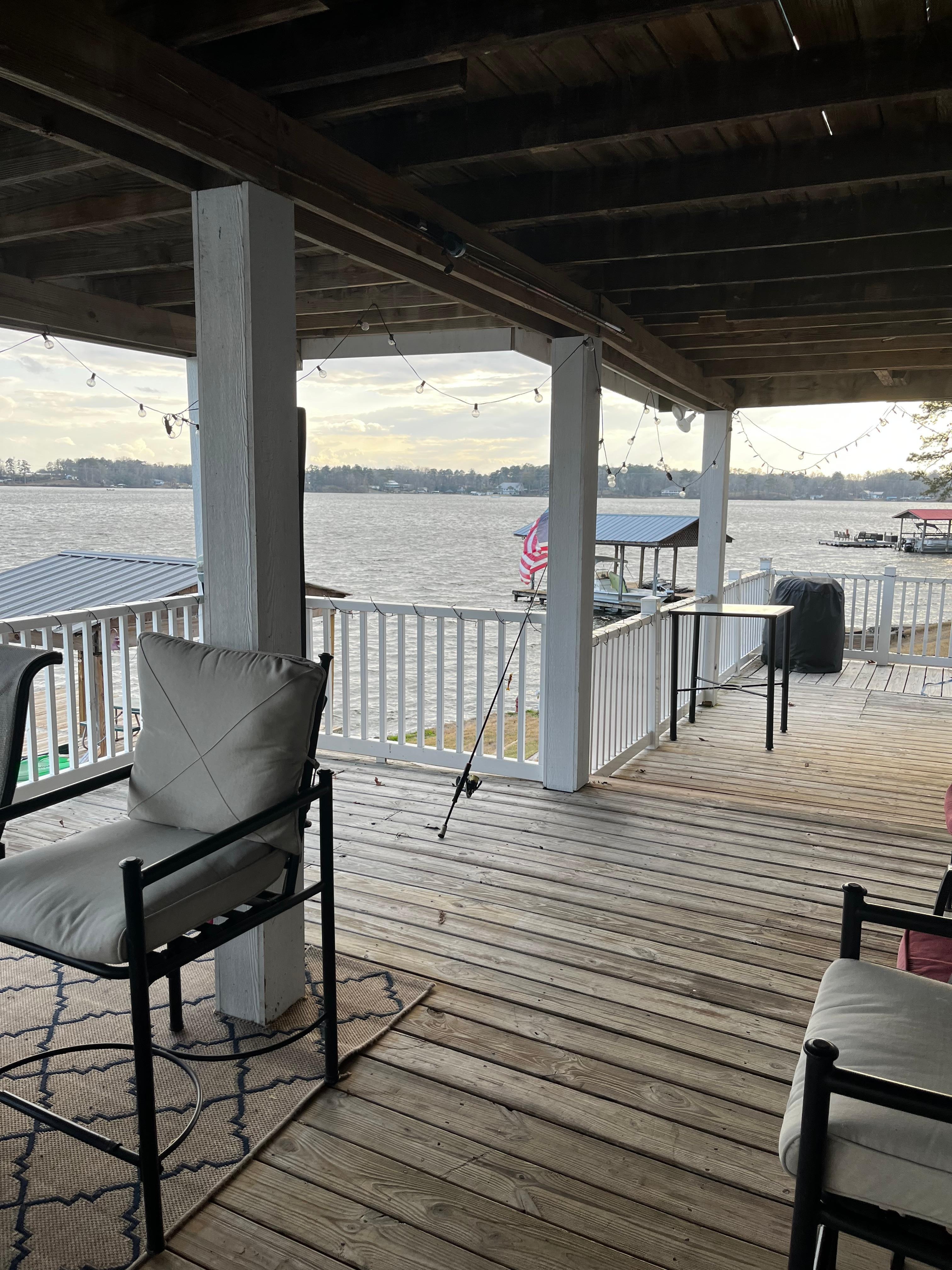 And yes, we did fish right off the deck that’s how close you are to the water loved it. The guys had such a blast.