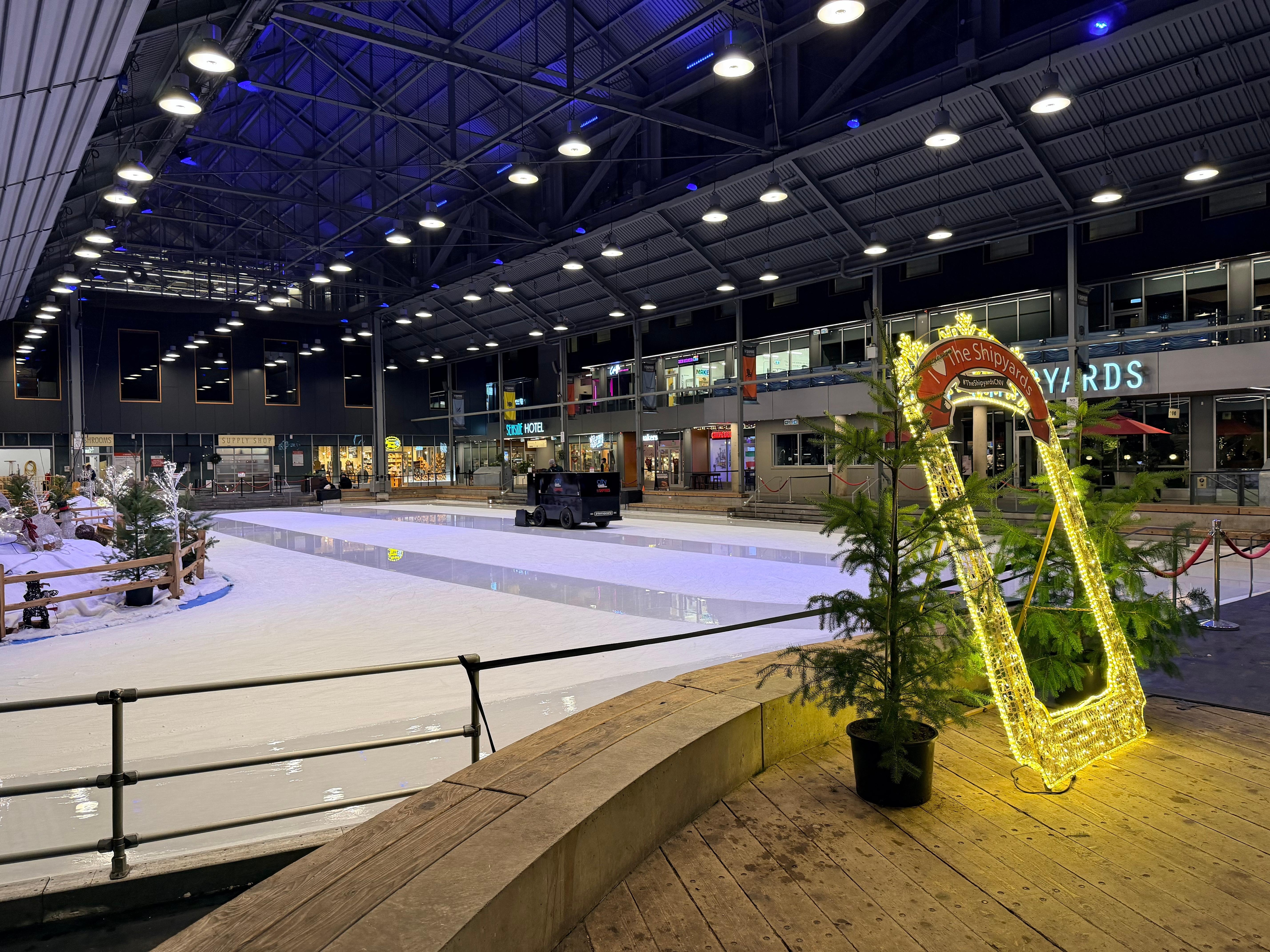 Skating rink, parallel to the hotel