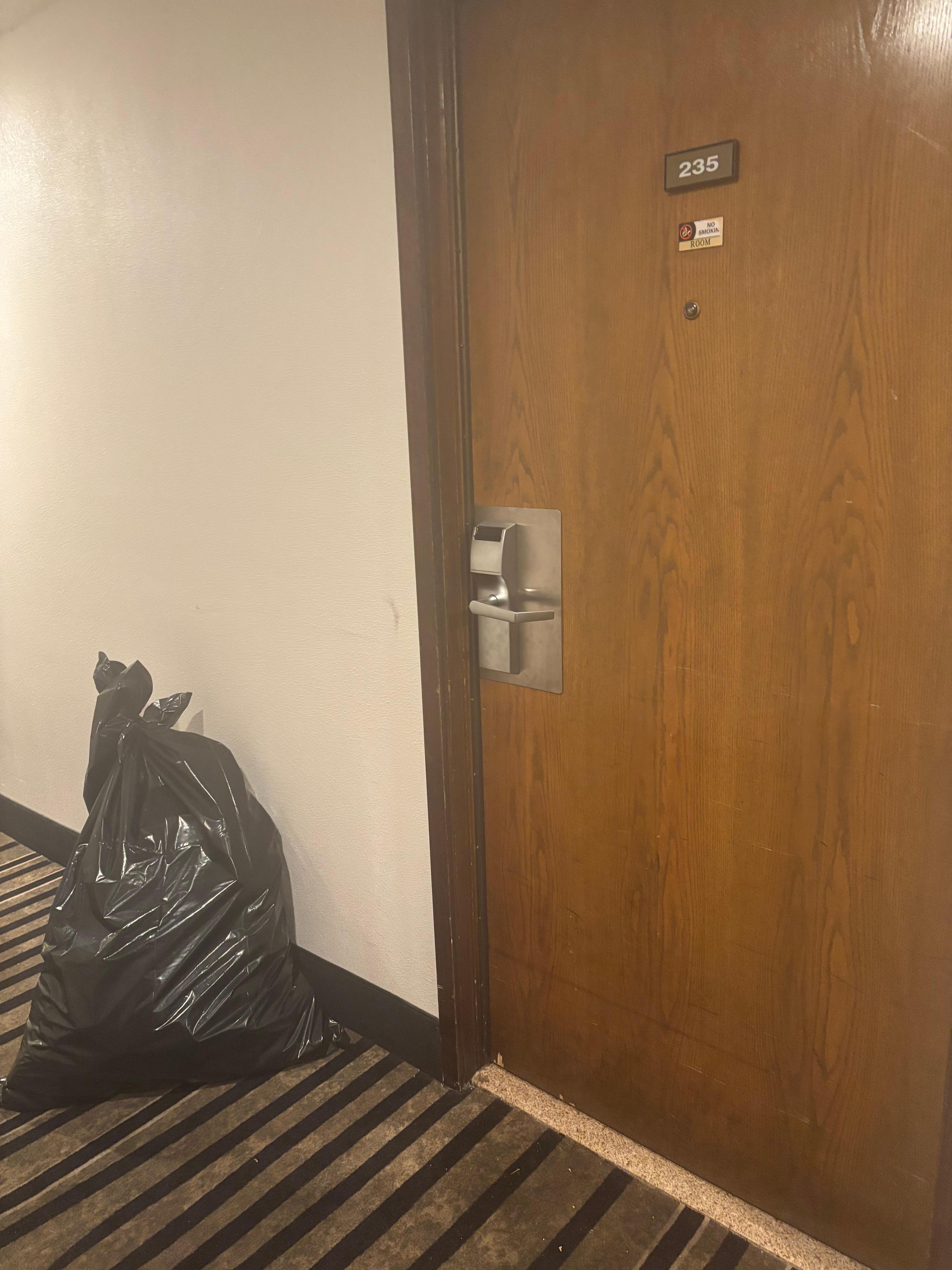 Garbage outside our door