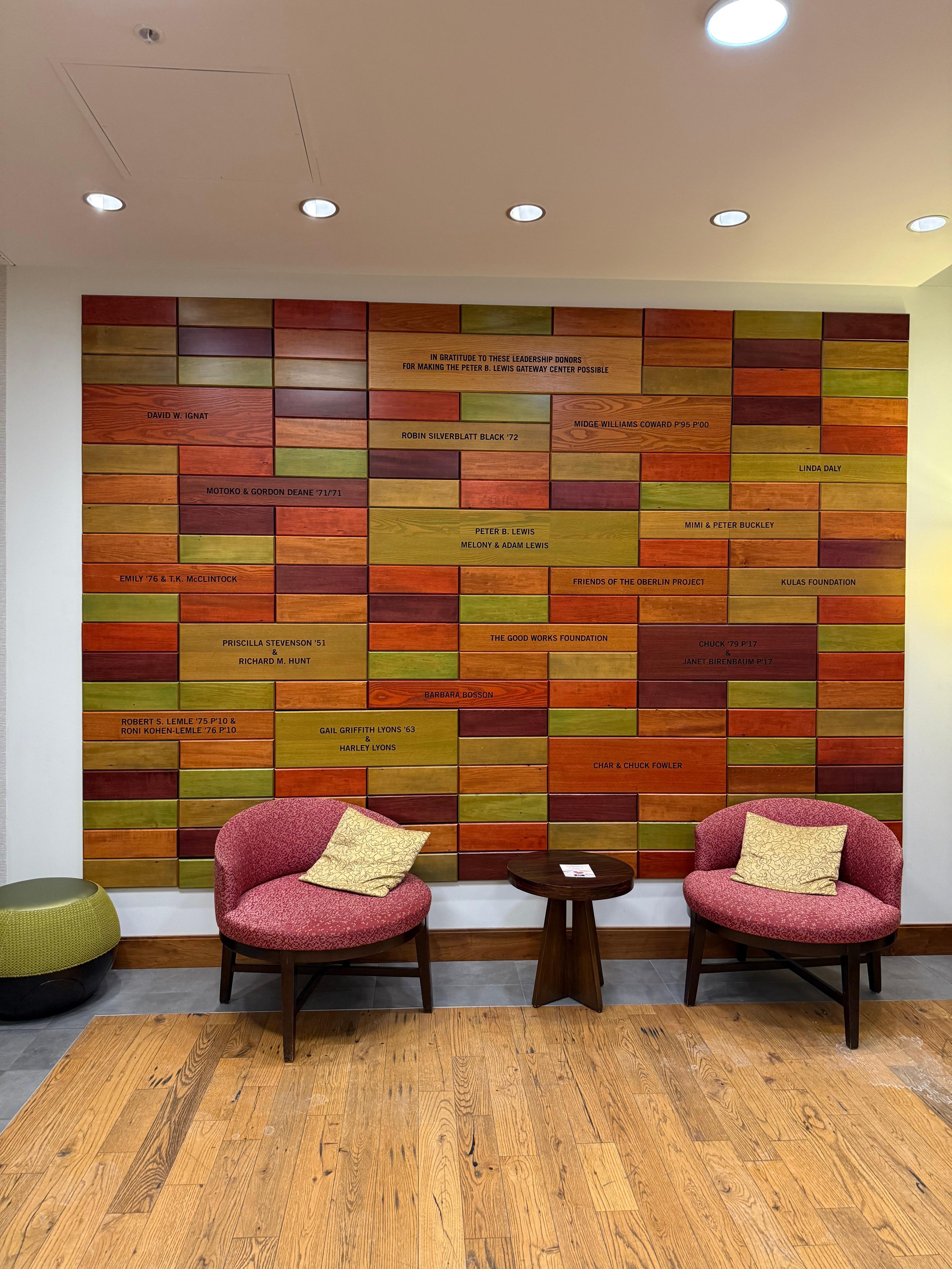 Donor recognition so clearly associated with the college.