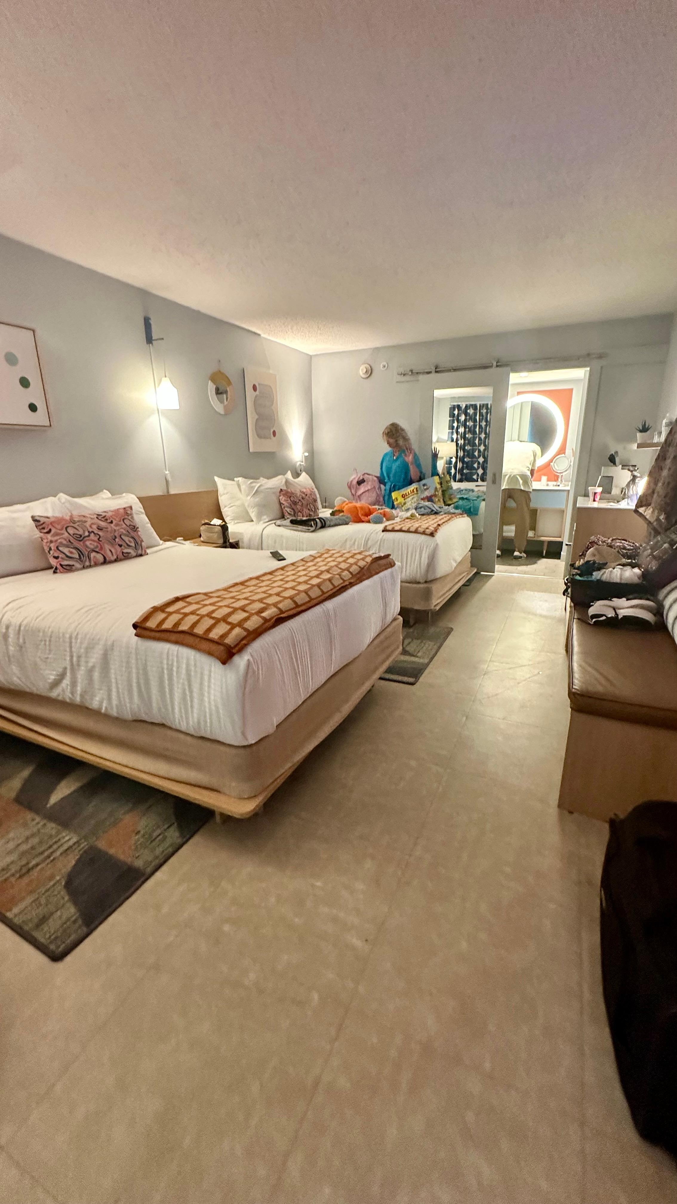 Inside a queen double room