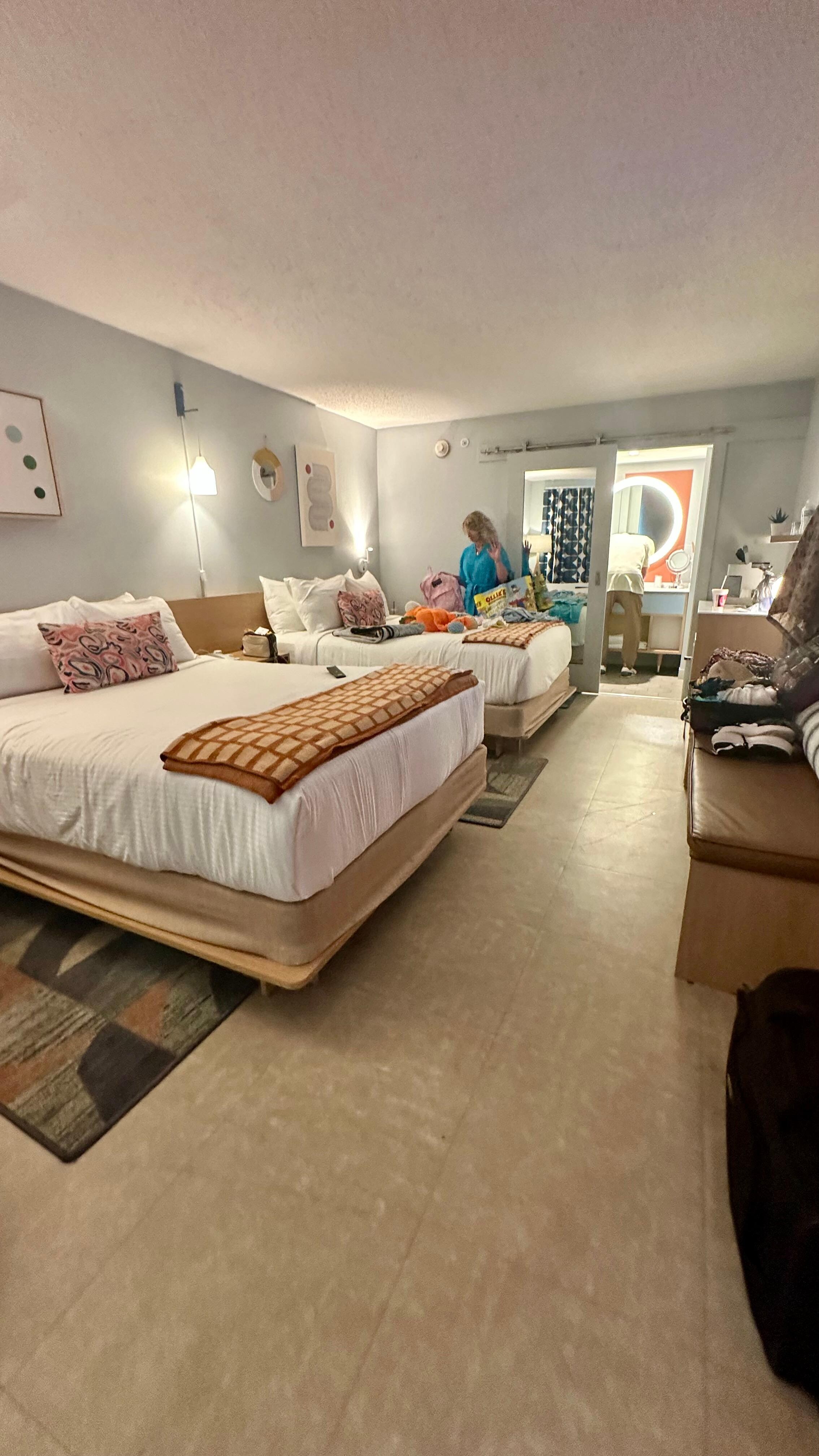 Inside a queen double room