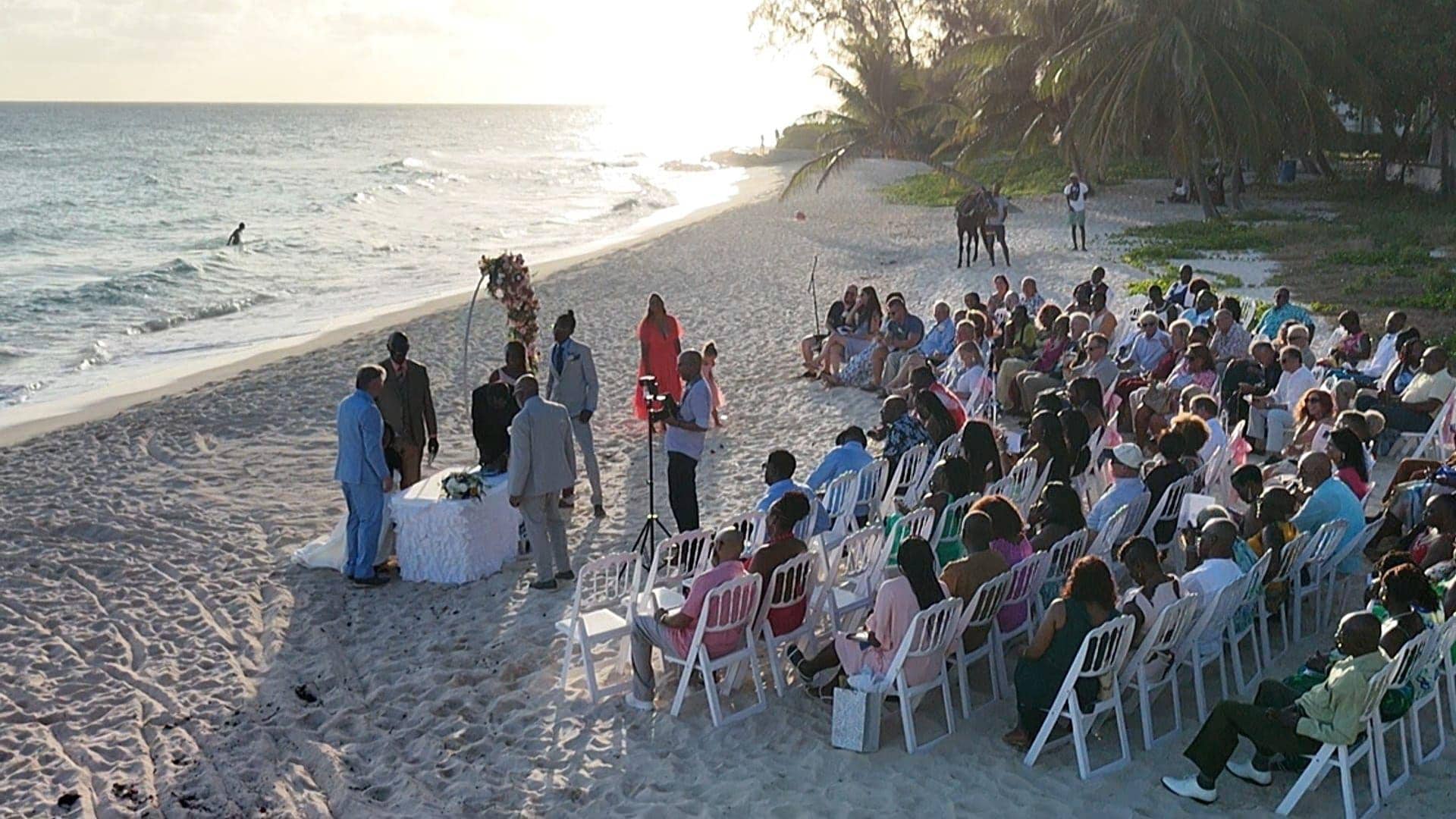 Our wedding venue during sunset 