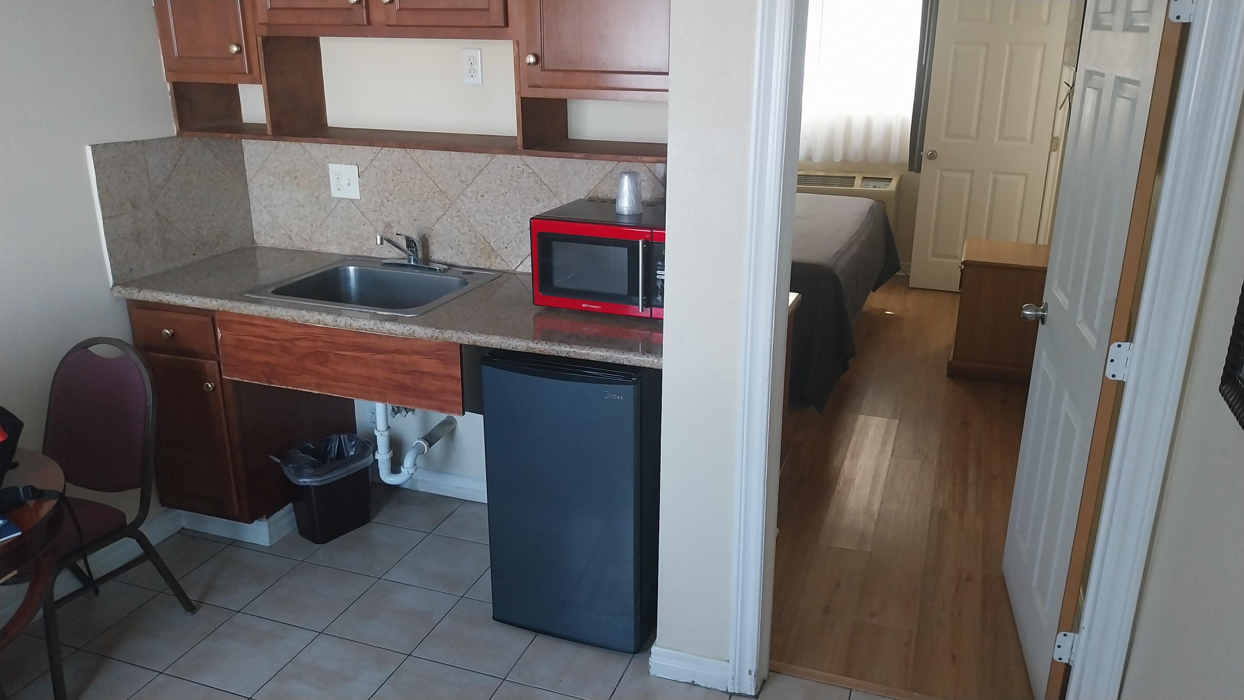 Roomy kitchenette and dining area.