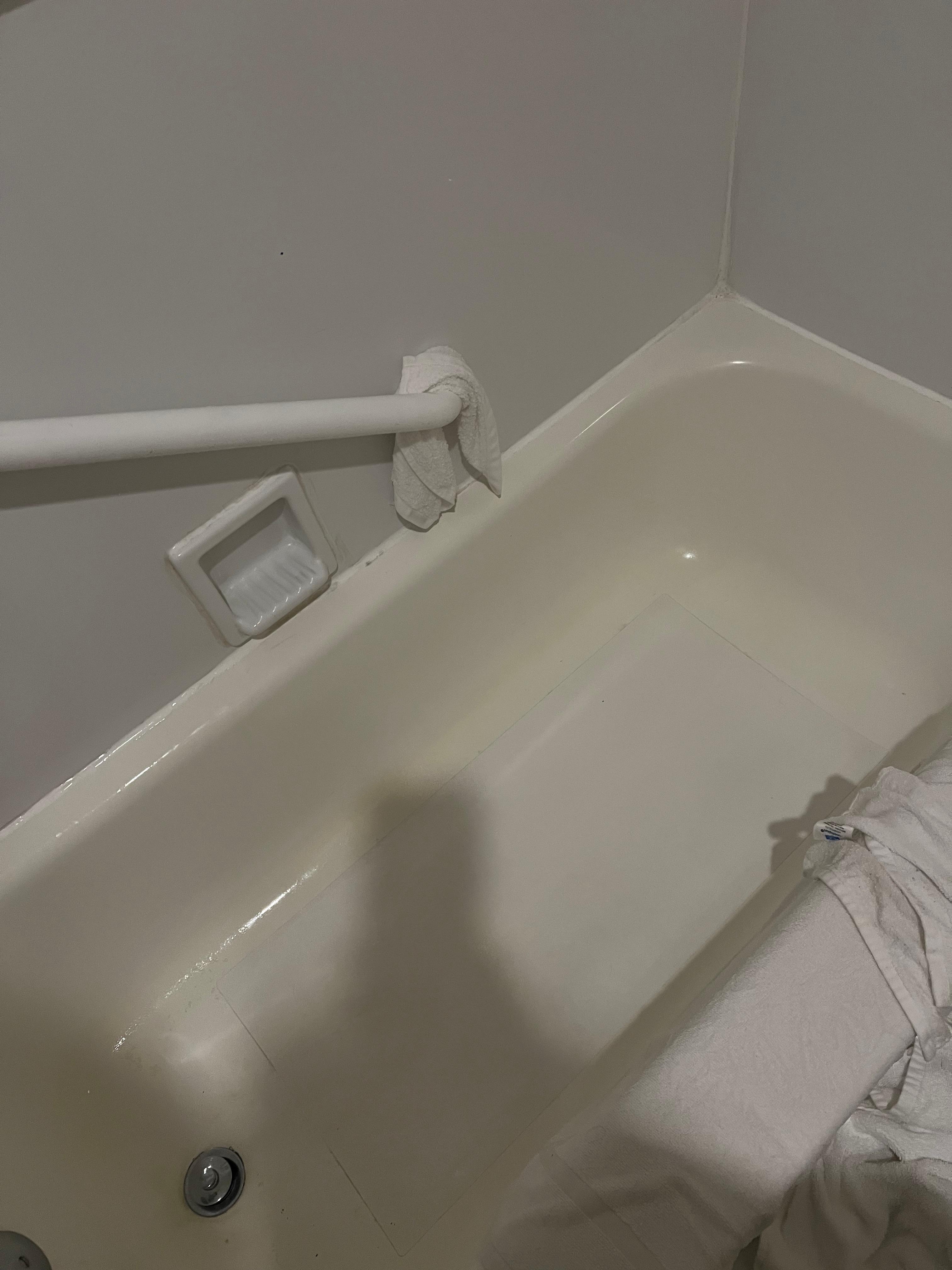 The latched tub that sounded like it was breaking when I stood u see the watrr