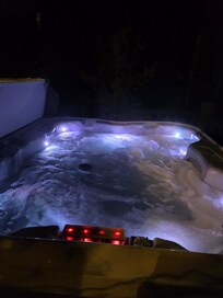 Getting ready to jump in hot tub!