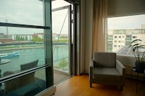 The combined vestibule and the living room of junior suite