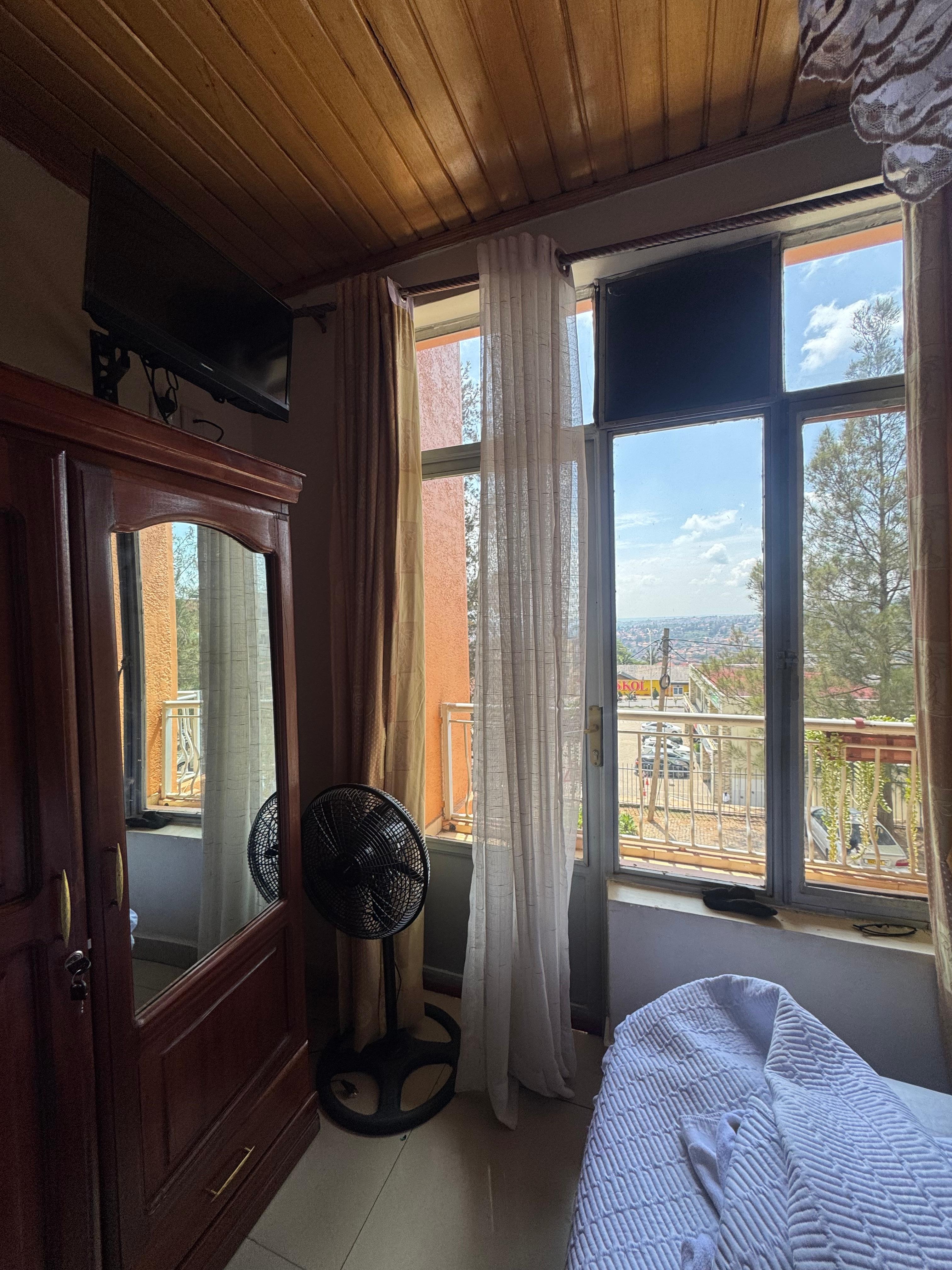 Wardrobe area and TV