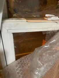 Front window broken with Bubble Wrap