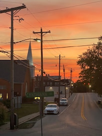 Sunset viewed from front porch.