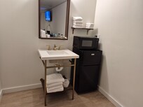 Sink, fridge/freezer, microwave