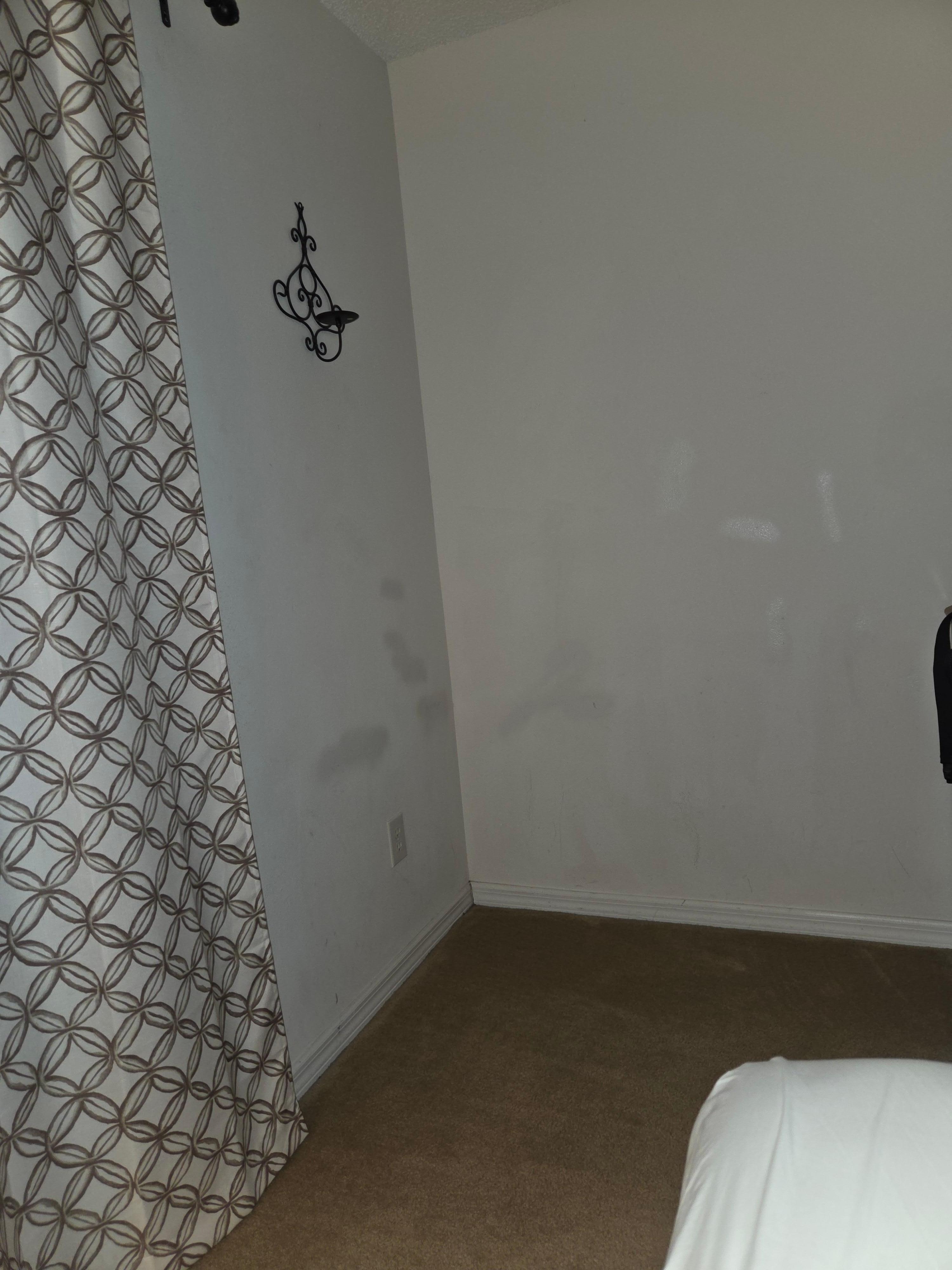 Patched up walls unfinished