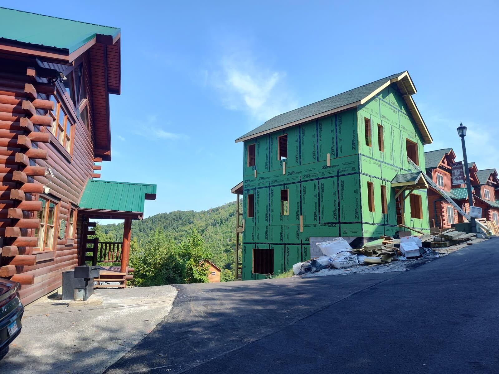 Example of how close the construction is to the main bedroom of the cabin.