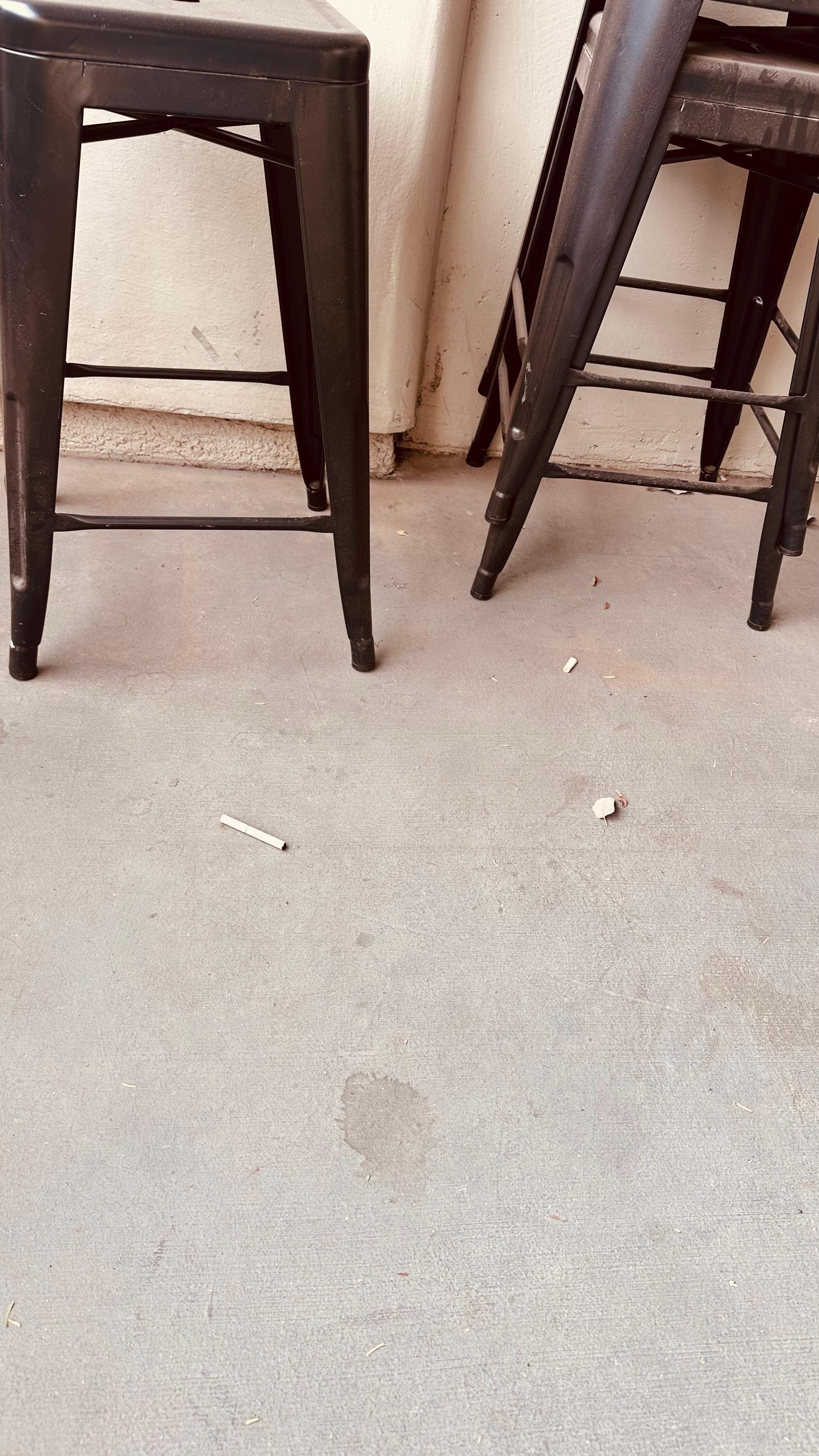 Cigarettes on back patio