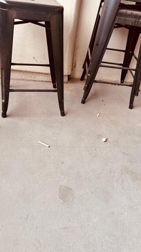 Cigarettes on back patio