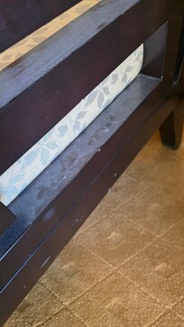 layer of dust with what looks like "dust me" written on it