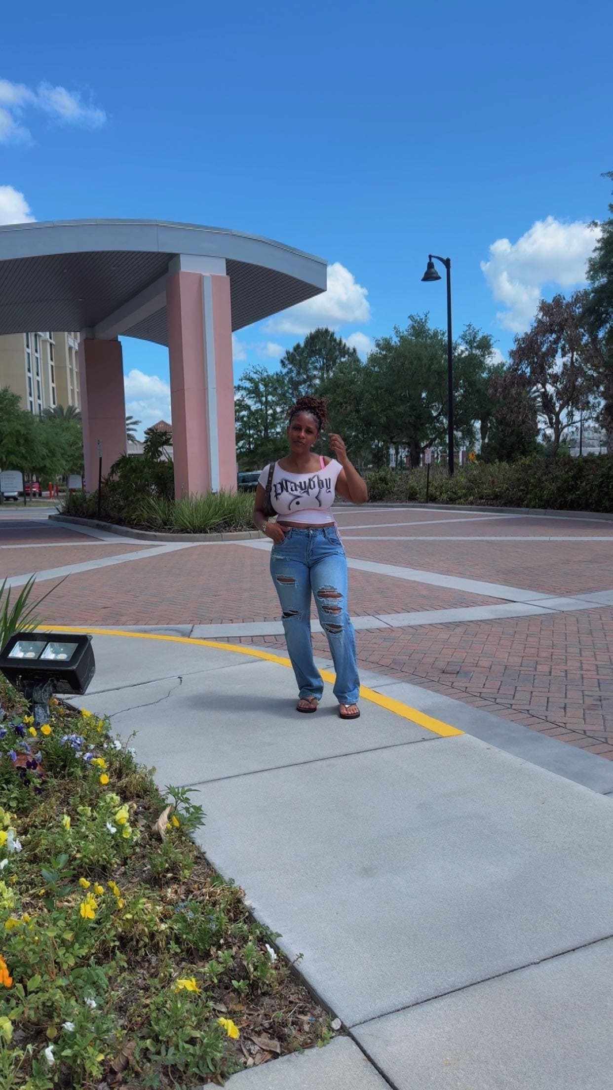 I took this picture in front of the building.