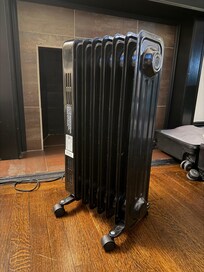 Space heater used to warm apartment
