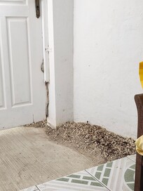 Un tas de cailloux qui nous acceuil sur notre "terrasse".