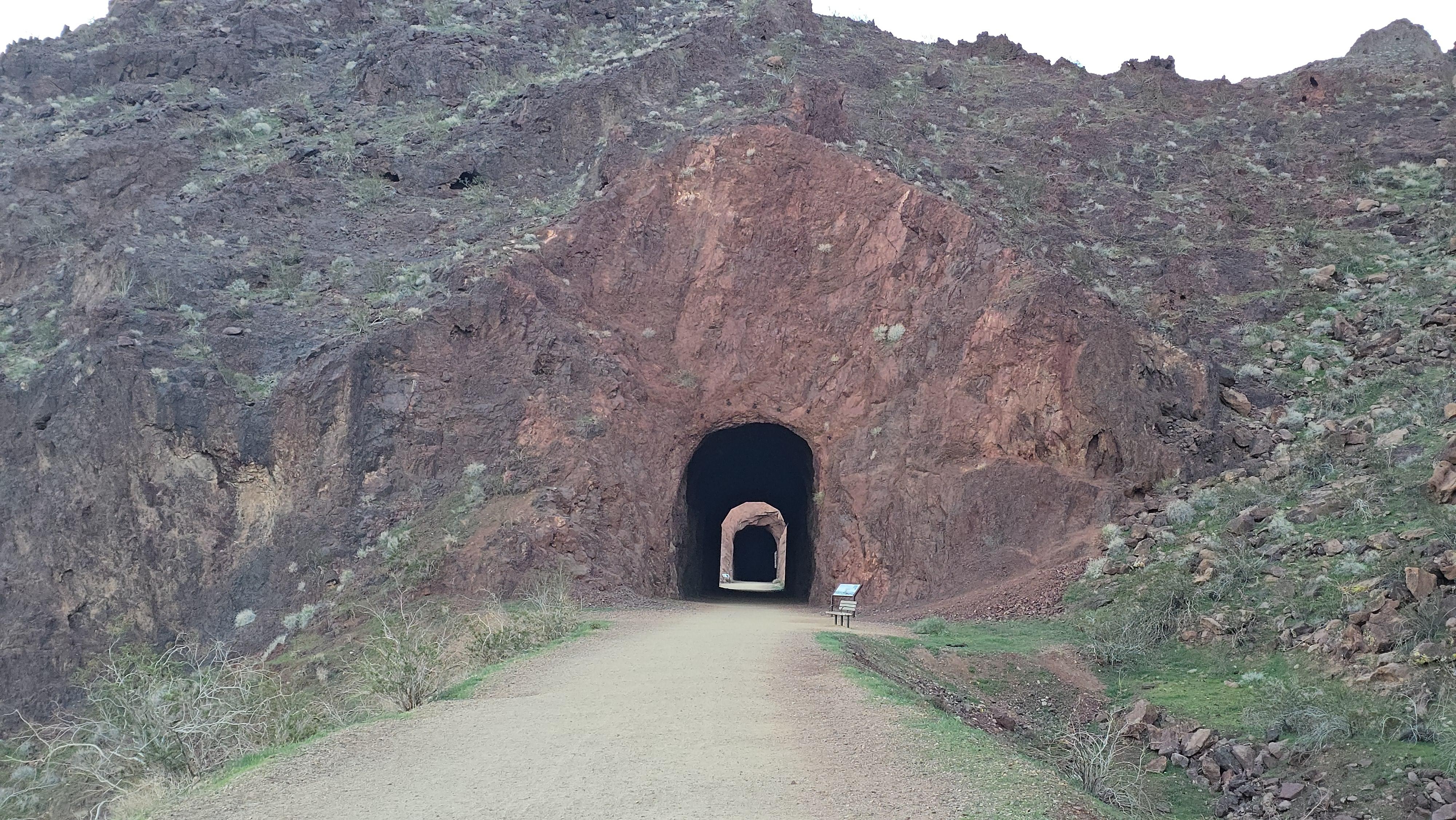 First of five tunnels on the Historic Railroad Hiking Trail in Boulder City, NV. Just minutes away from this location. 