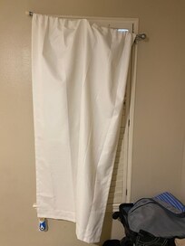 Curtains were so torn up I definitely took pictures so we wouldn’t get blamed.