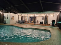 Pool area is just as welcoming at night!