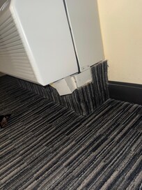 Jagged sharp metal that cut my child