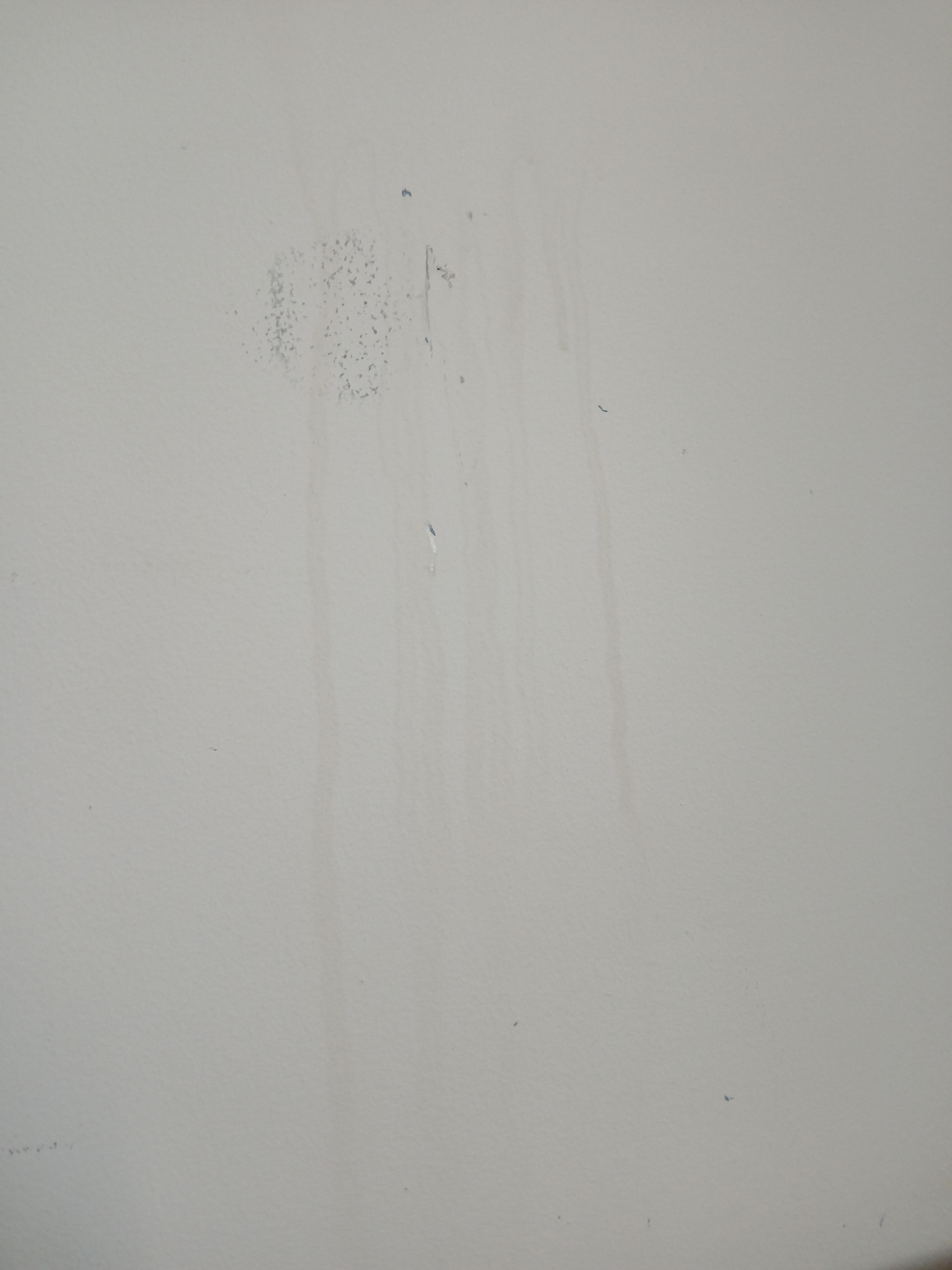 Possibly spit, about a foot above the head board