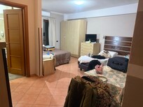 Spacious sleeping area with 3 beds