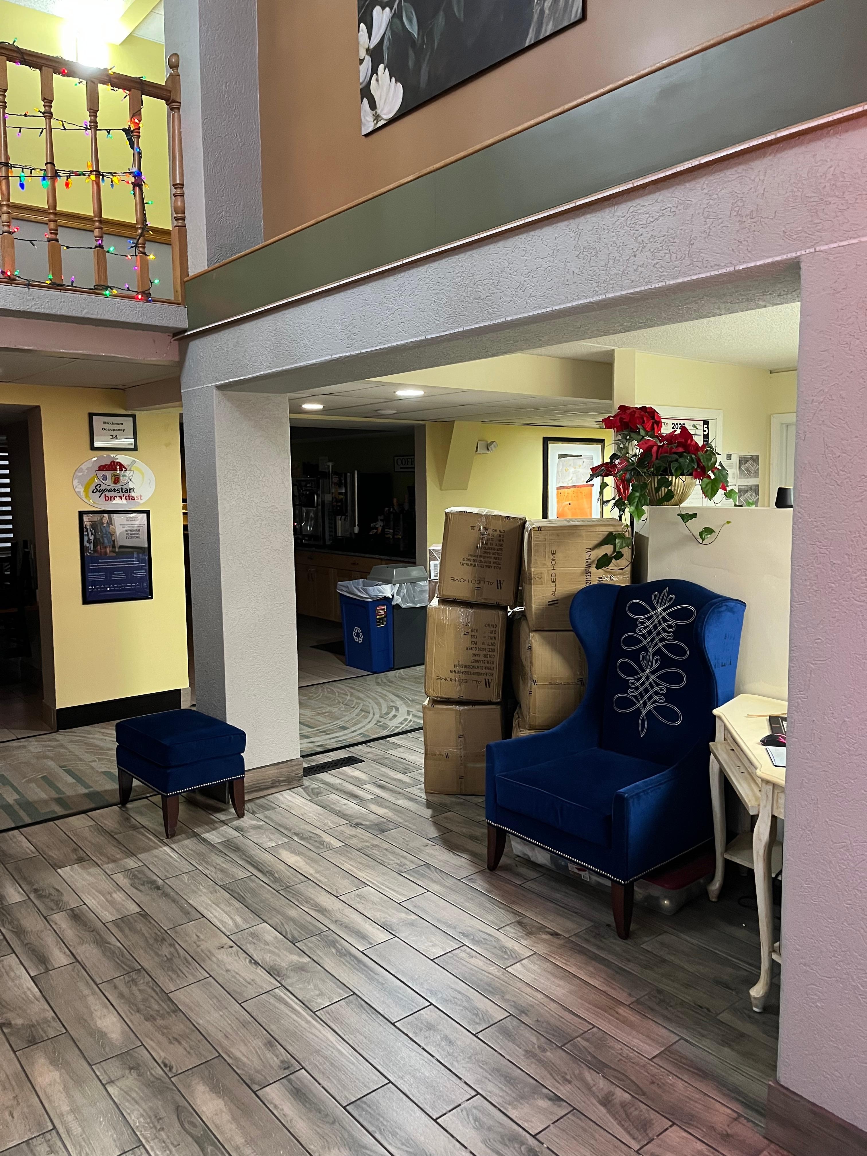 More boxes in office area