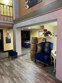 More boxes in office area