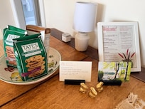 Very nice welcoming touches, including Tates cookies!