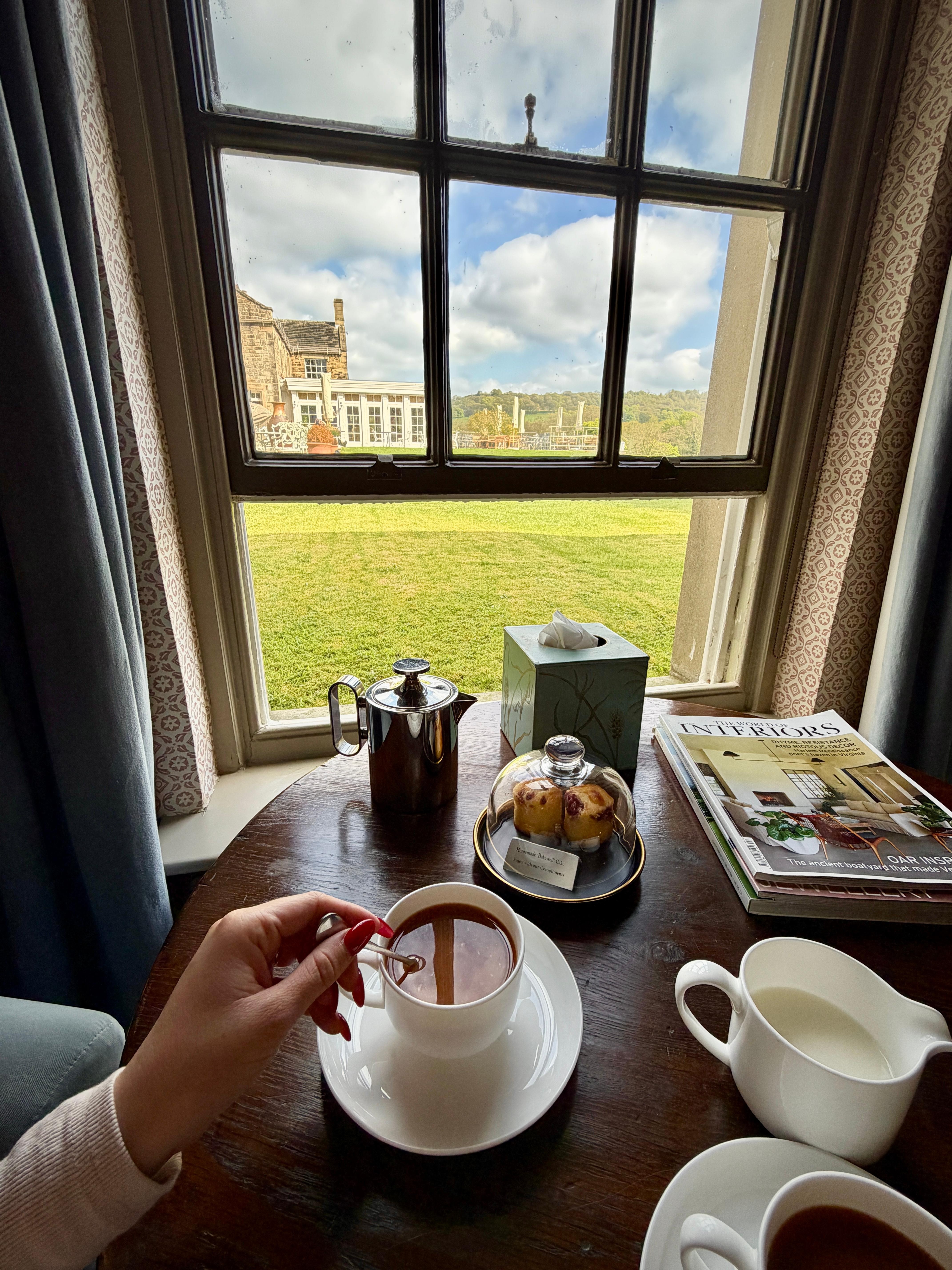 Tea was delivered to our room upon arrival with fresh cream as well. We had a lovely view from our room.