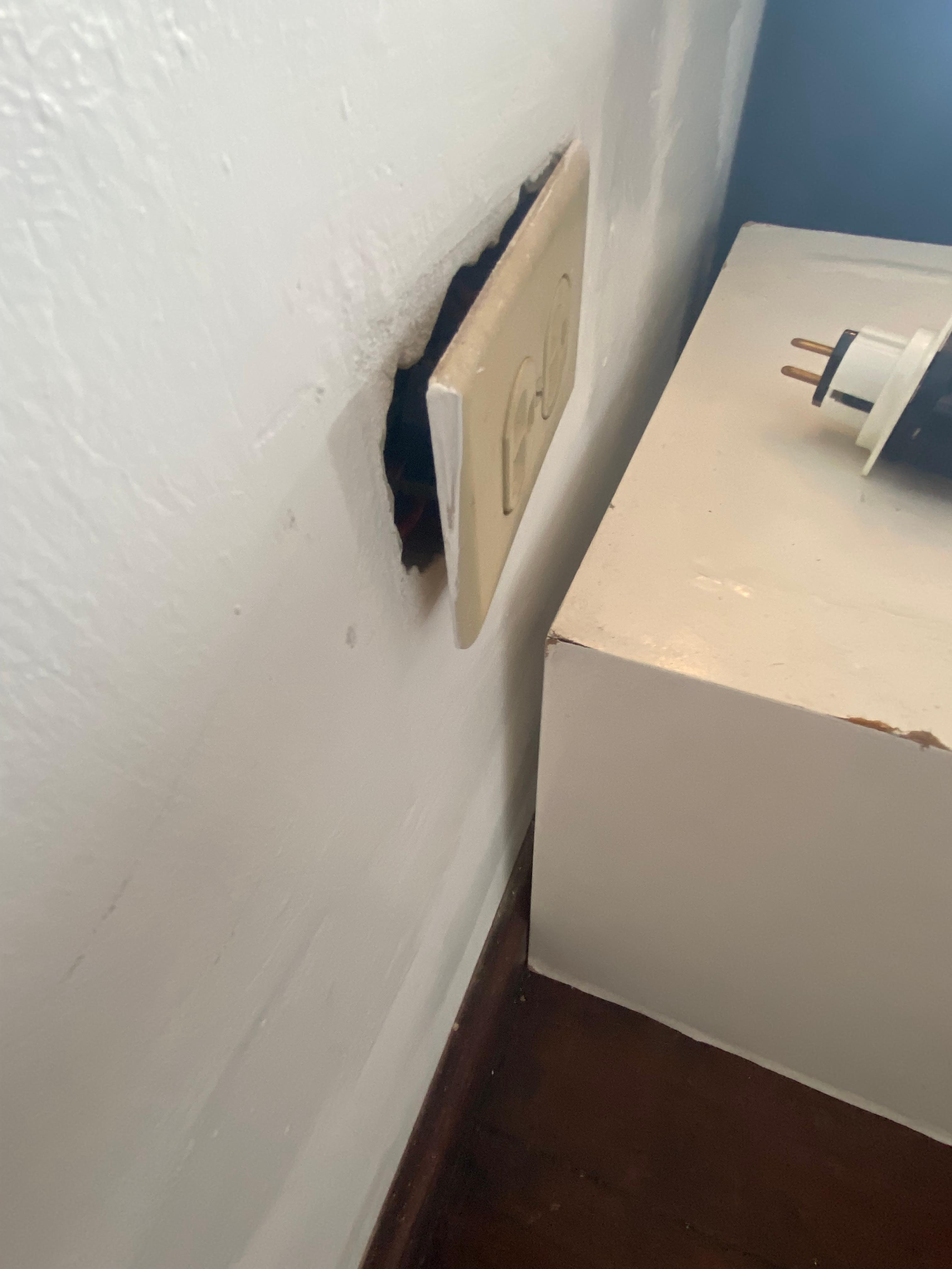 One of the many unsafe plug sockets.