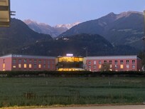 Swiss Heidi Hotel at sunrise.